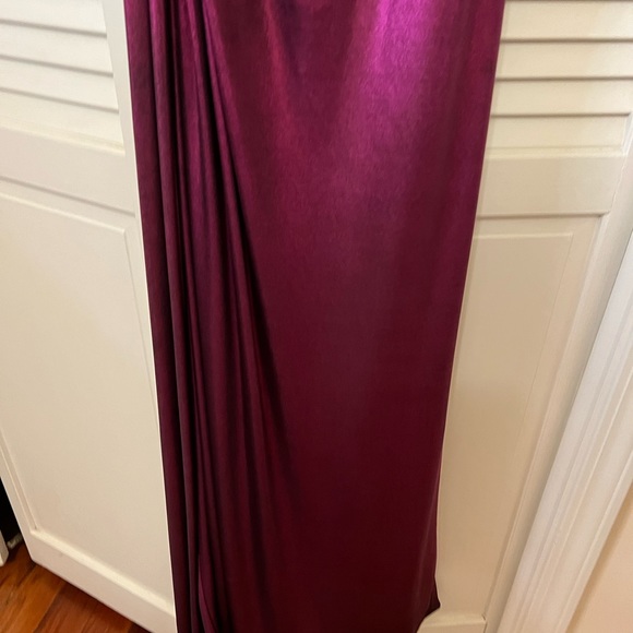 Robert Rodriguez Purple Metallic One Shoulder Gown Size 4 - Picture 3 of 16
